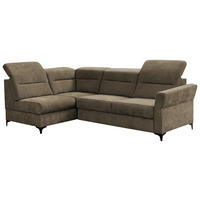 Ecksofa inkl. Funktionen Braun Webstoff  - Schwarz/Braun, KONVENTIONELL, Textil/Metall (177/272cm) - Stylife