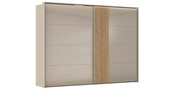 SCHWEBETÜRENSCHRANK 301/223/68 cm 2-türig Eichefarben, Fango - Fango/Eichefarben, Design, Glas/Holzwerkstoff (301/223/68cm) - Novel