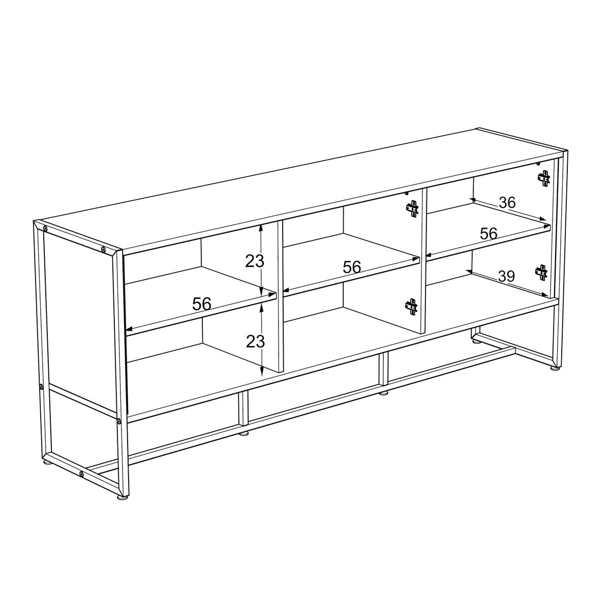 ŠIROKÁ KOMODA, bílá, 180/75/41 cm - bílá, Moderní, kov/kompozitní dřevo (180/75/41cm) - P & B