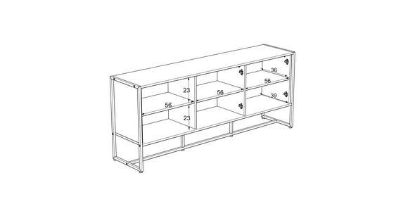 SIDEBOARD 180/75/41 cm in Weiß - Weiß, MODERN, Holzwerkstoff/Metall (180/75/41cm) - Novel