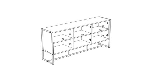 SIDEBOARD 180/75/41 cm  - Weiß, MODERN, Holzwerkstoff/Metall (180/75/41cm) - Novel