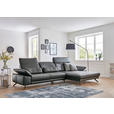 ECKSOFA  in Echtleder Anthrazit  193/332 cm  - Anthrazit/Schwarz, Design, Leder/Metall (193/332cm) - Dieter Knoll
