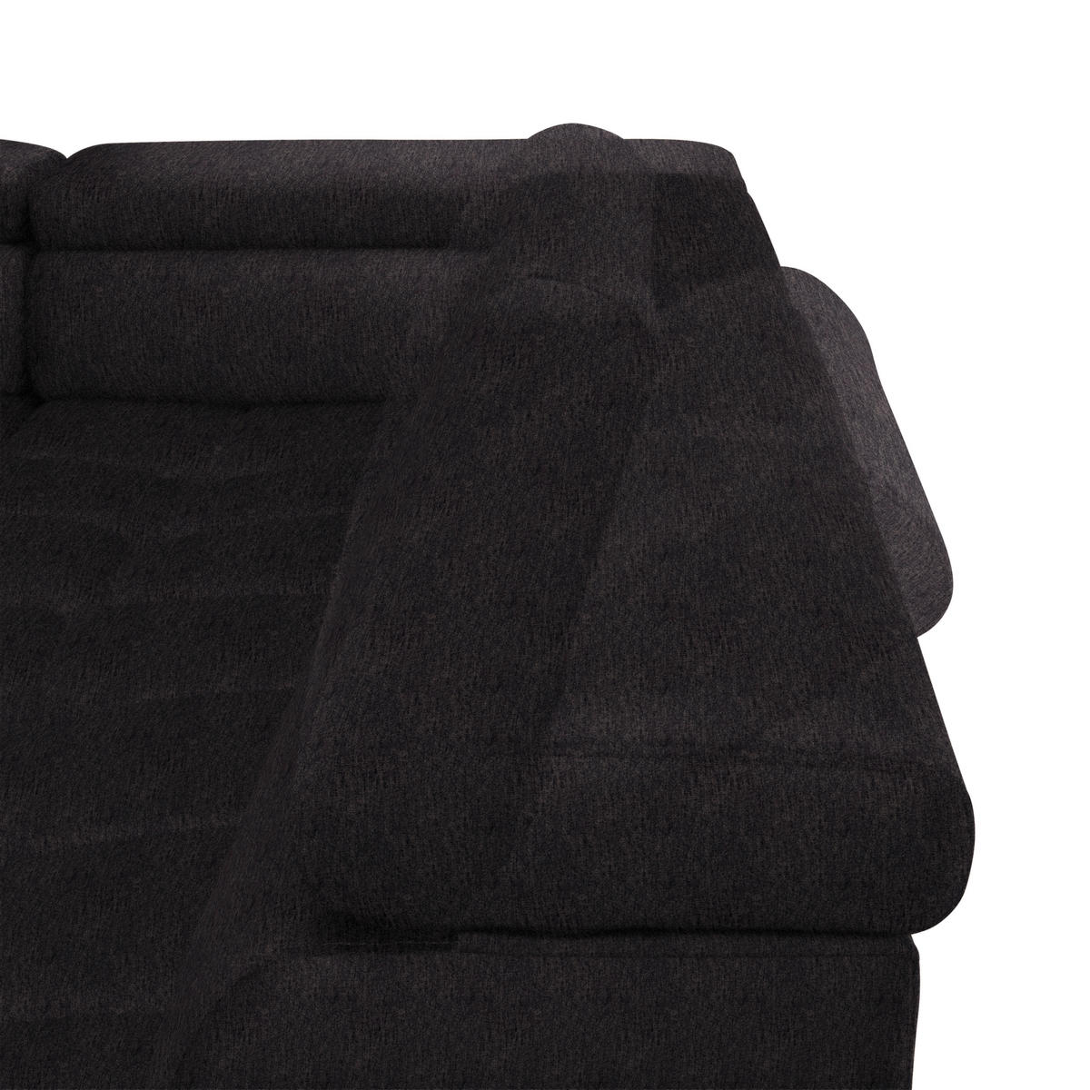 WOHNLANDSCHAFT in Samt, Webstoff Anthrazit  - Anthrazit/Schwarz, Design, Textil/Metall (177/385/216cm) - Welnova
