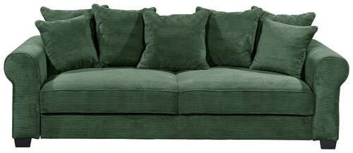 SCHLAFSOFA Cord Dunkelgrün  - Dunkelgrün/Schwarz, KONVENTIONELL, Kunststoff/Textil (247/95/125cm) - Hom`in