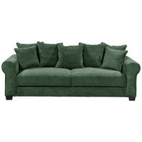 SCHLAFSOFA Cord Dunkelgrün  - Dunkelgrün/Schwarz, KONVENTIONELL, Kunststoff/Textil (247/95/125cm) - Hom`in