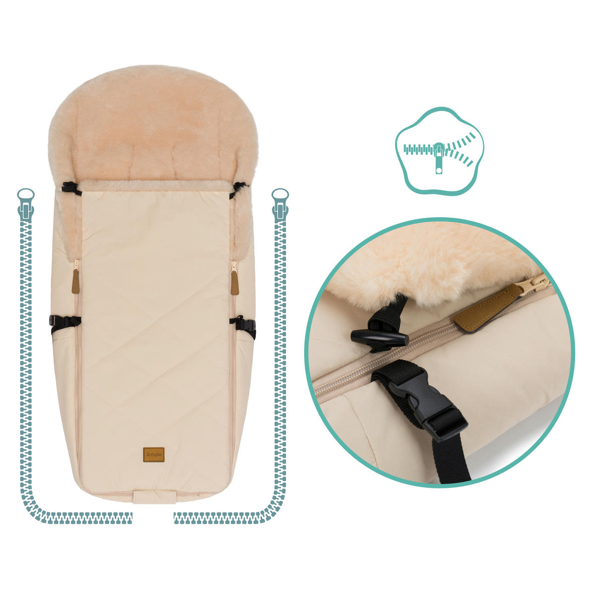 BUGGY-FUSSSACK Vegan  - Naturfarben, Trend, Kunststoff/Textil (50/100cm) - Jimmylee