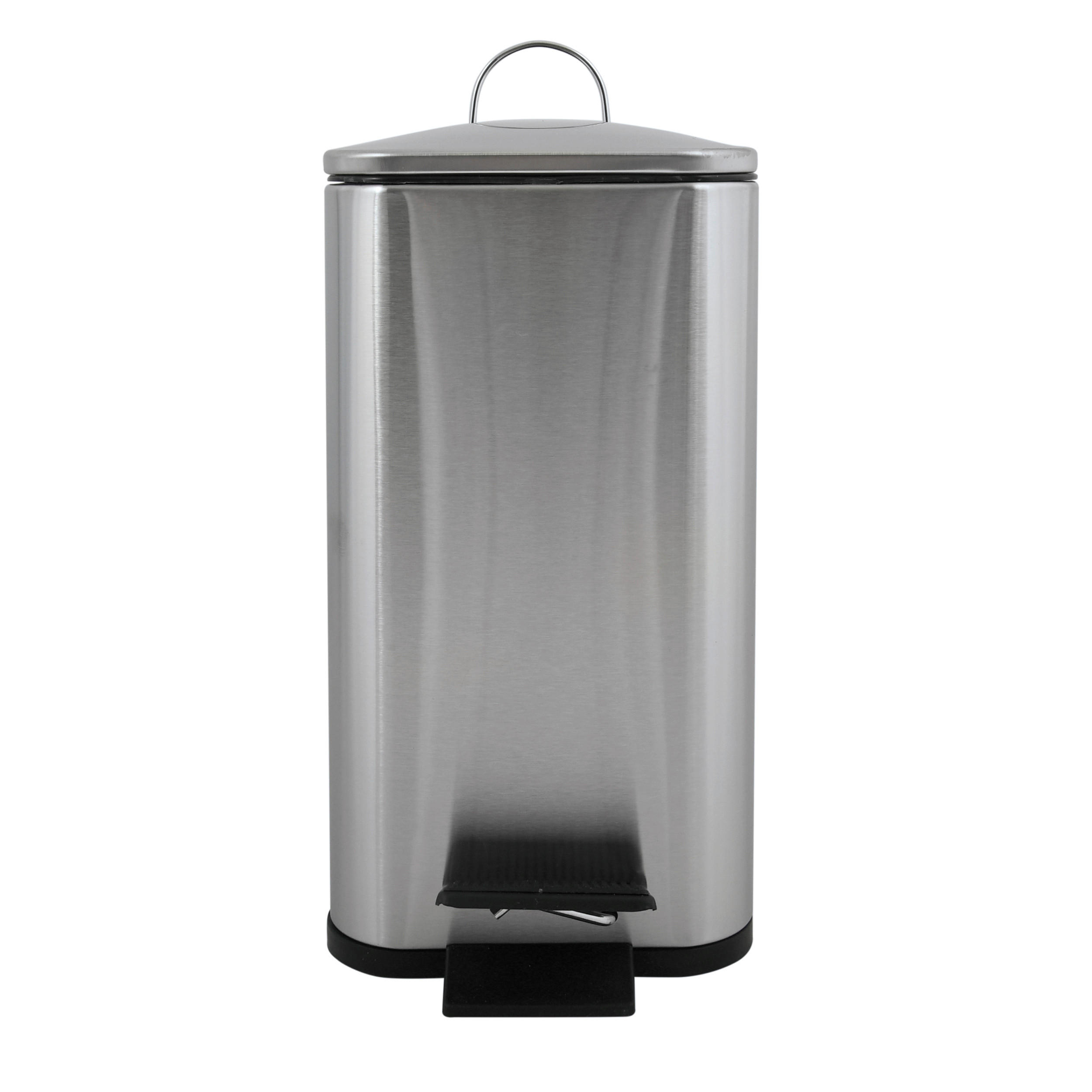 TRETEIMER ERIK 5 L  - Silberfarben/Schwarz, Basics, Kunststoff/Metall (29,5/14/28cm) - Spirella