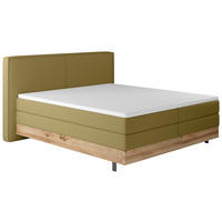 BOXSPRINGBETT 160/200 cm  in Grün  - Schwarz/Grün, Natur, Holz/Textil (160/200cm) - Valnatura