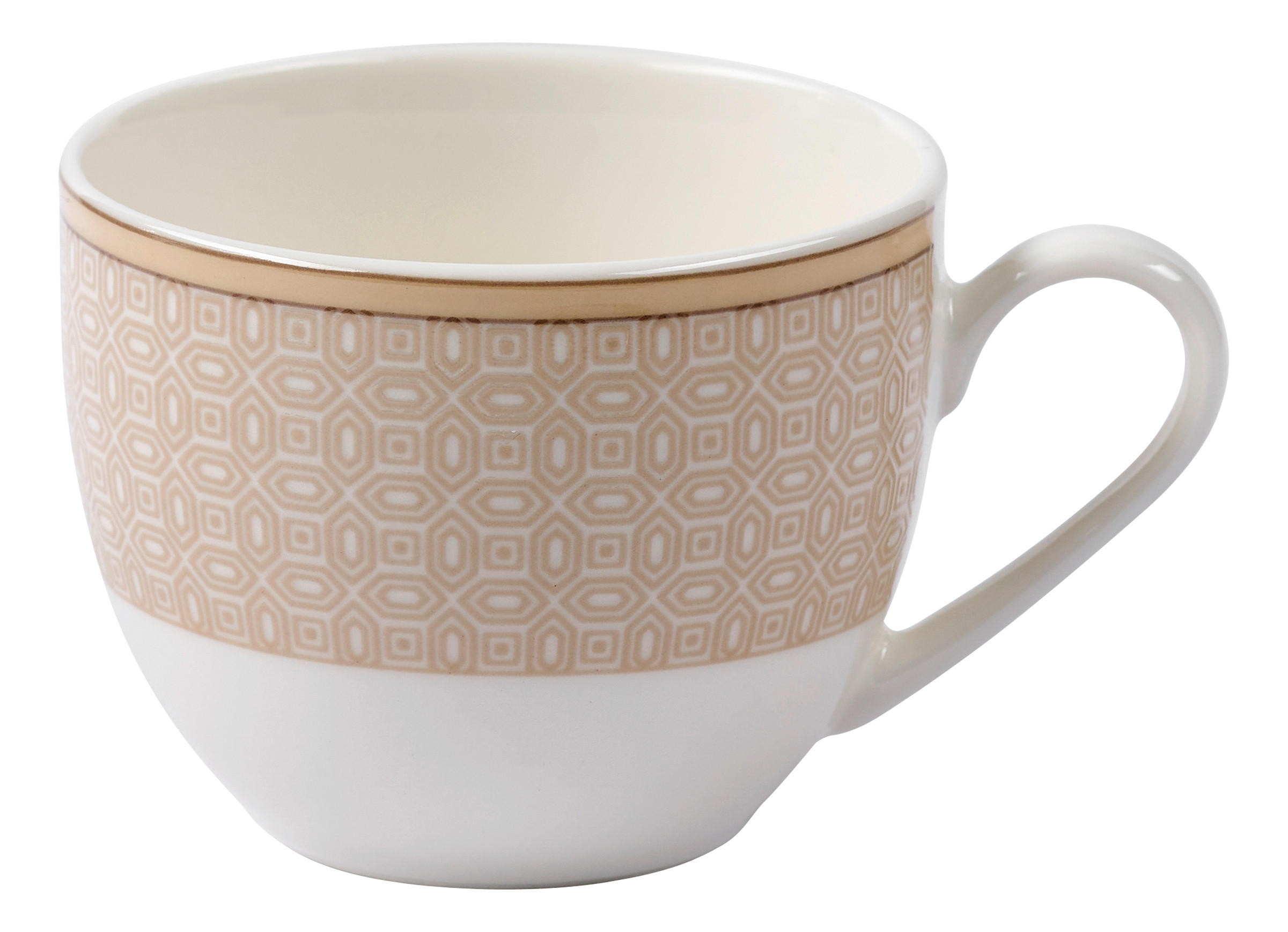 ESPRESSOTASSE Geo 90 ml  - Beige/Weiß, KONVENTIONELL, Keramik (9/7/5cm) - Ritzenhoff Breker