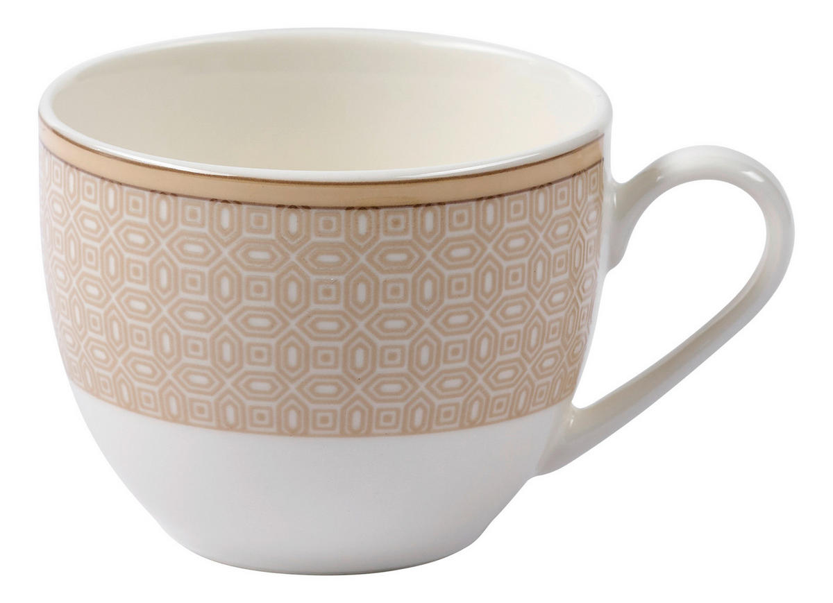 ESPRESSOTASSE Geo 90 ml  - Beige/Weiß, KONVENTIONELL, Keramik (9/7/5cm) - Ritzenhoff Breker