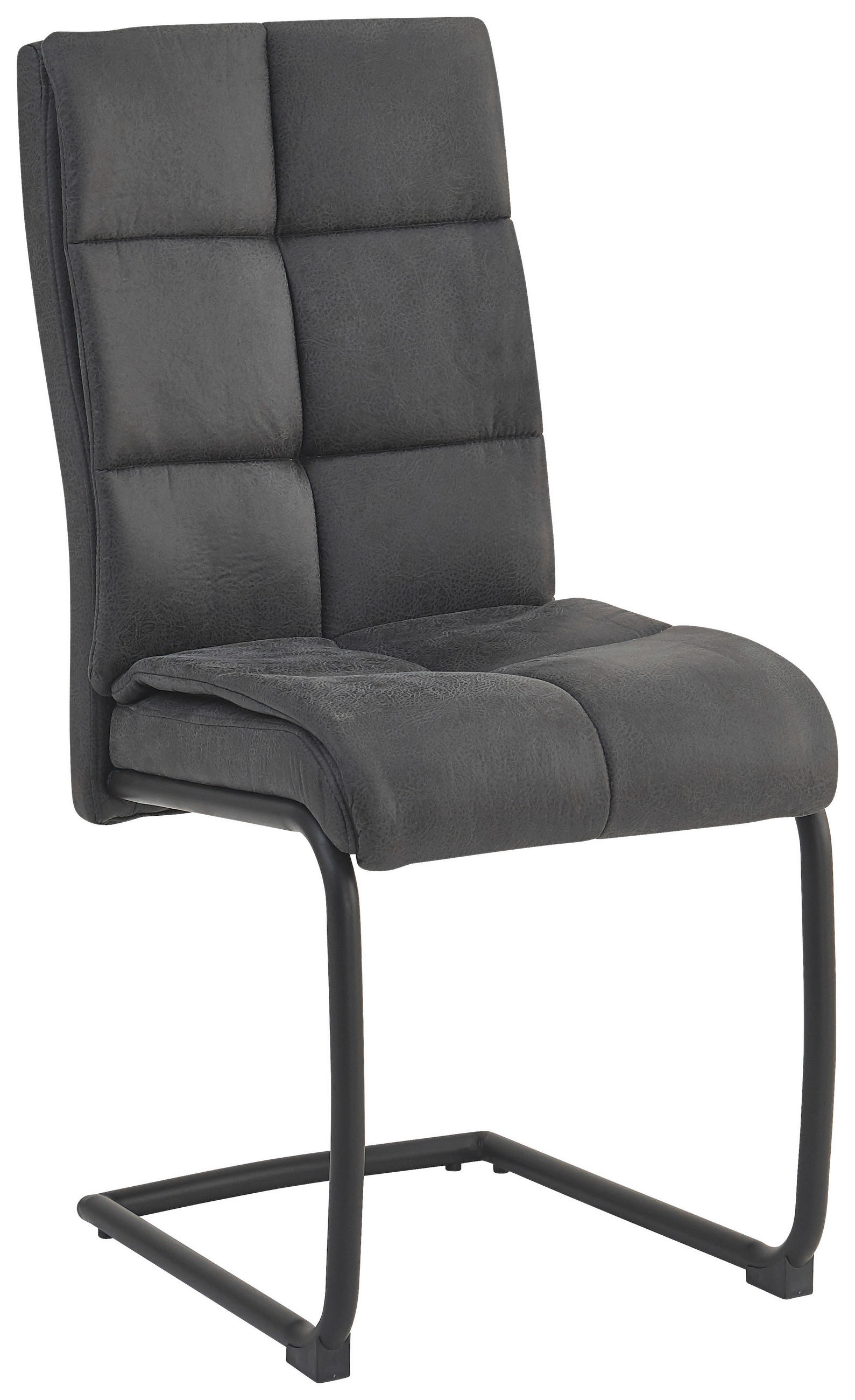 SCHWINGSTUHL  in Eisen Mikrofaser  - Dunkelgrau/Schwarz, LIFESTYLE, Textil/Metall (38/97/45cm) - Livetastic