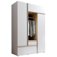 ŠATNÍKOVÁ SKRIŇA, biela, dub artisan, 135/204/59 cm - biela/farba duba, Modern, kompozitné drevo/plast (135/204/59cm) - MID.YOU