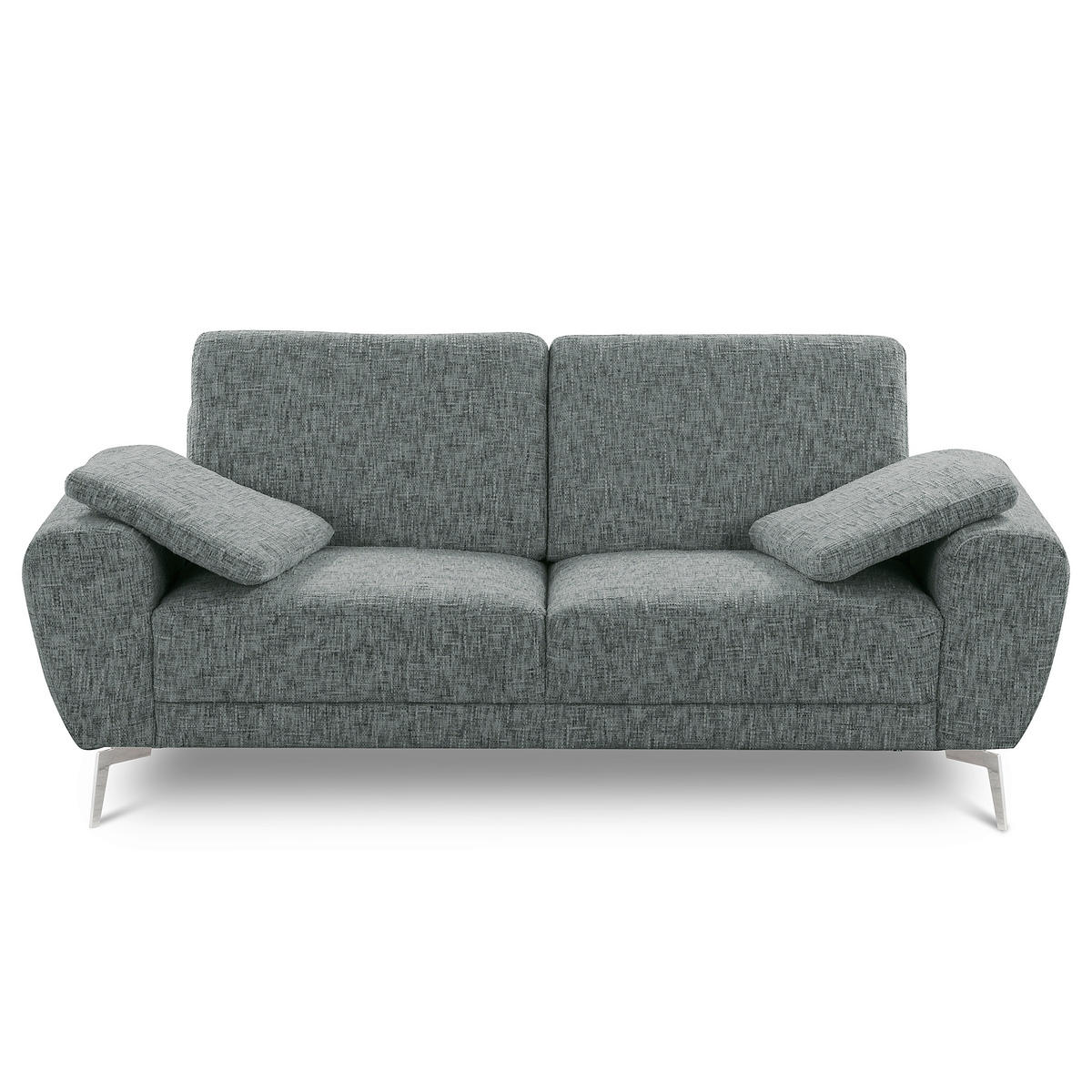 2-SITZER-SOFA Webstoff Anthrazit  - Chromfarben/Anthrazit, Design, Textil/Metall (157/85/92cm) - Livetastic