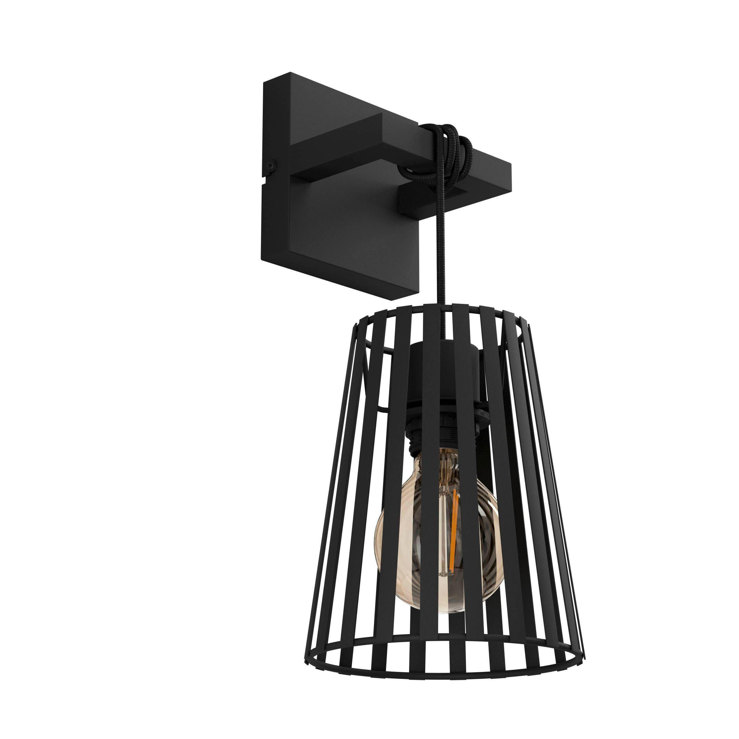 VÄGGLAMPA 16/39 cm   - svart, Klassisk, metall (16/39cm) - Eglo