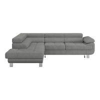 ECKSOFA Dunkelgrau Drell  - Dunkelgrau, MODERN, Textil/Metall (230/270cm) - MID.YOU