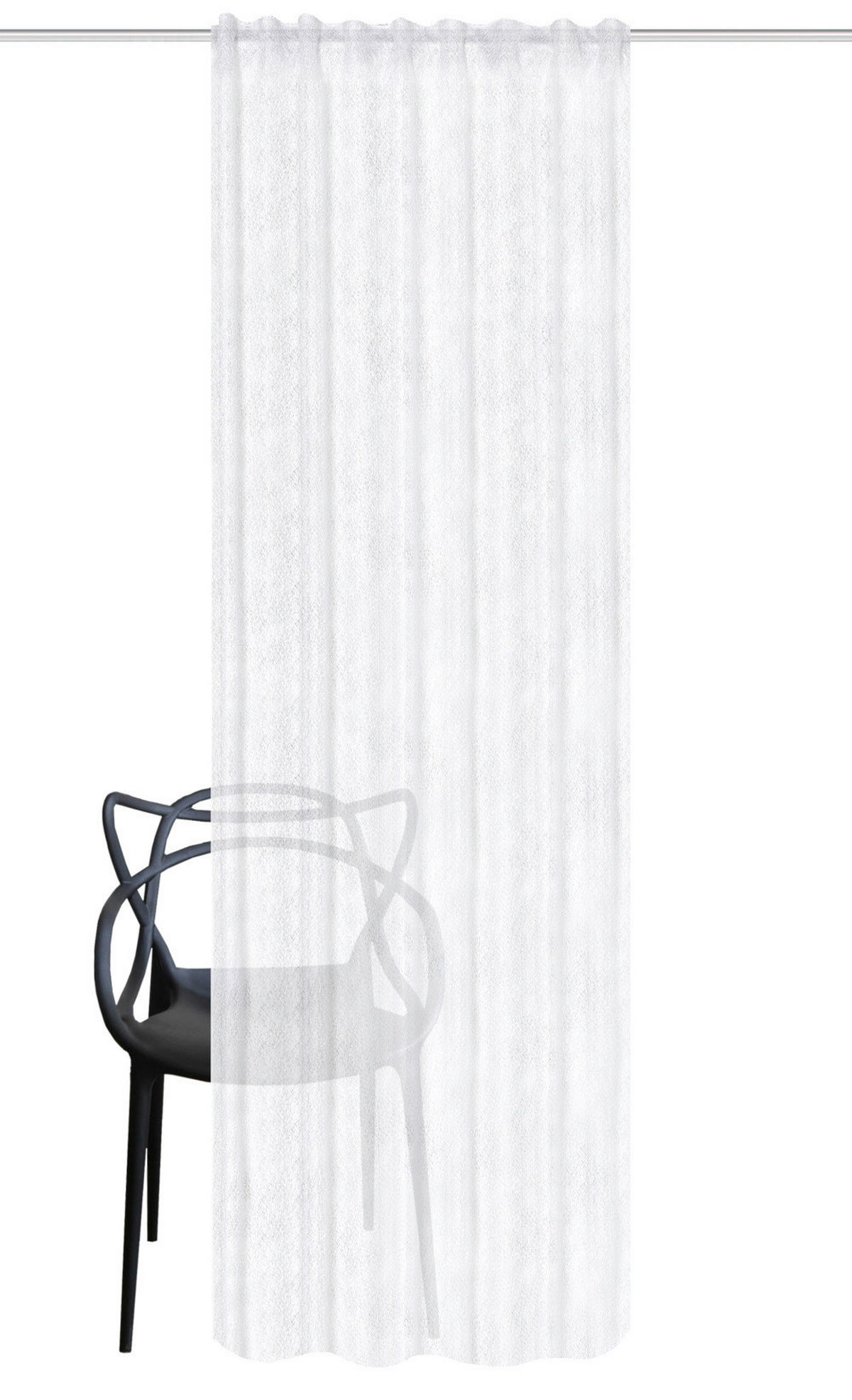 FERTIGVORHANG  halbtransparent   140/245 cm  - Weiß, Basics, Textil (140/245cm)