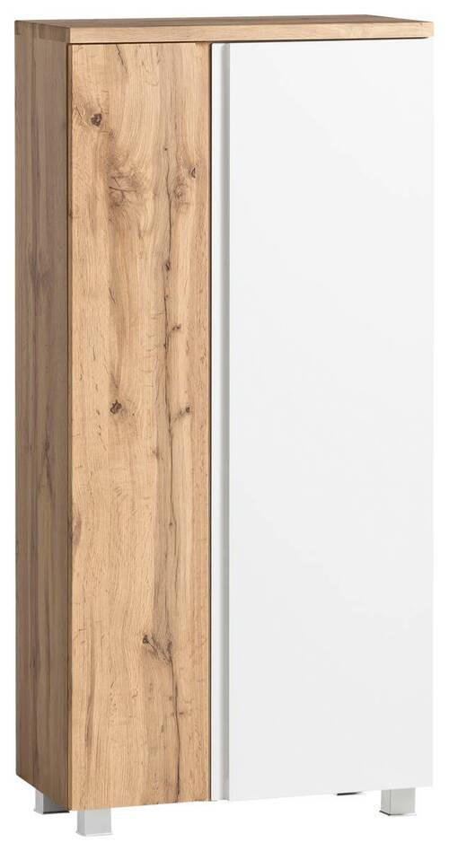 MIDISCHRANK 65/130/35 cm  - Weiss/Eiche Wotan, Modern, Holzwerkstoff (65/130/35cm) - Held