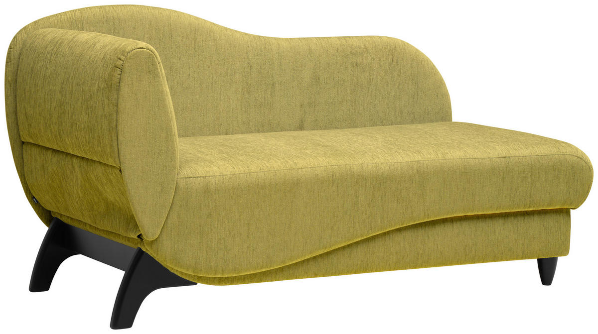 RÉCAMIERE in Webstoff Hellgrün  - Schwarz/Hellgrün, Modern, Holz/Textil (84/87/171-190cm) - Joka