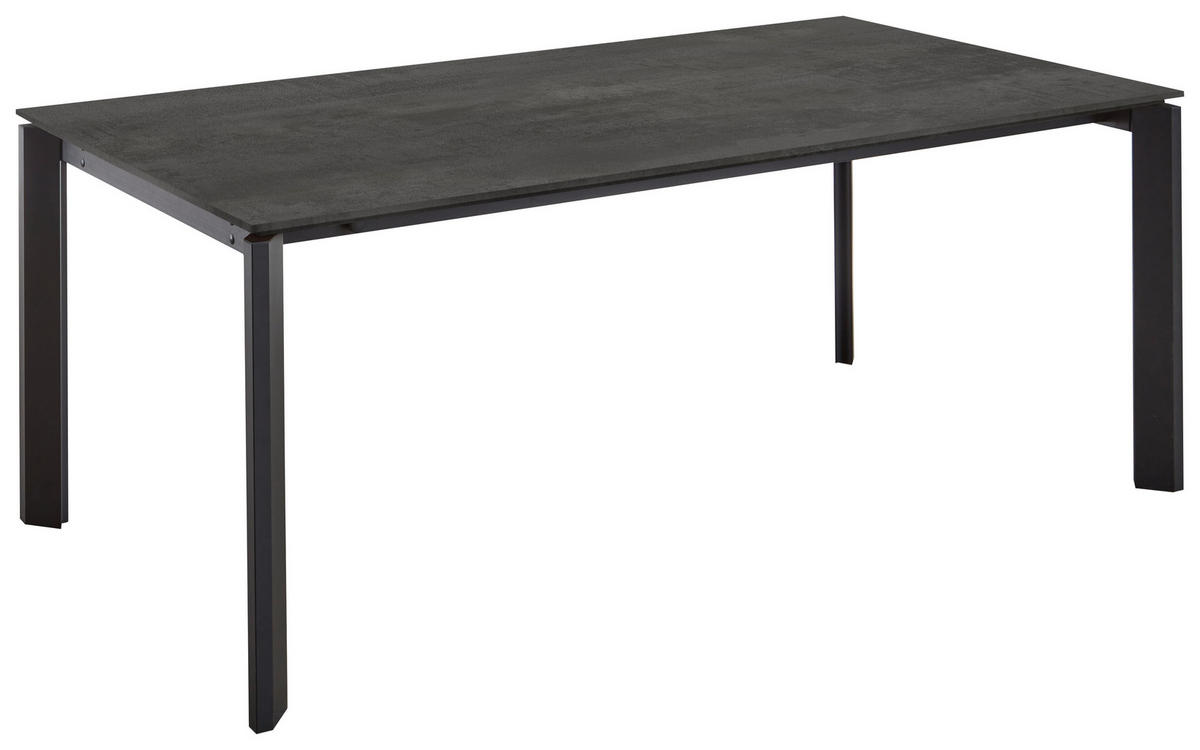 ESSTISCH Schwarz rechteckig  ausziehbar, in verschiedenen Holzdekoren erhältlich  - Schwarz, Basics, Holzwerkstoff/Metall (200-300/95/76cm) - Celina Home