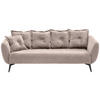 3-SITZER-SOFA in Mikrofaser Beige  - Beige/Schwarz, MODERN, Textil/Metall (236/94/103cm) - Livetastic