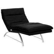 RELAXLIEGE in Leder Schwarz - Silberfarben/Schwarz, Design, Leder/Metall (85/91-110/170-190cm) - Chilliano