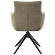 ARMLEHNSTUHL  Sitzfläche 360° drehbar, automatische Rückholfunktion Flachgewebe, Mikrofaser  - Taupe/Schwarz, Design, Holz/Textil (61/88/60cm) - Hom`in