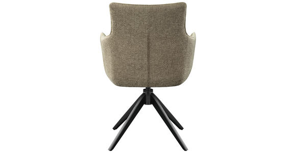 ARMLEHNSTUHL  Sitzfläche 360° drehbar, automatische Rückholfunktion Flachgewebe, Mikrofaser  - Taupe/Schwarz, Design, Holz/Textil (61/88/60cm) - Hom`in