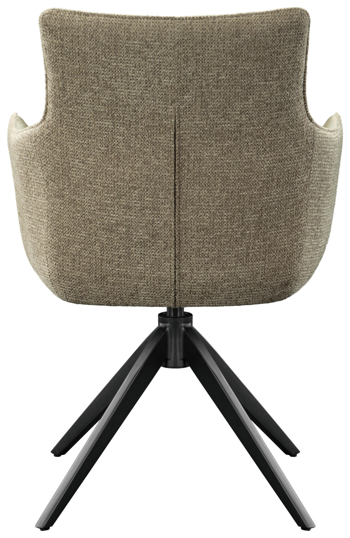 ARMLEHNSTUHL  Sitzfläche 360° drehbar, automatische Rückholfunktion Flachgewebe, Mikrofaser  - Taupe/Schwarz, Design, Holz/Textil (61/88/60cm) - Hom`in