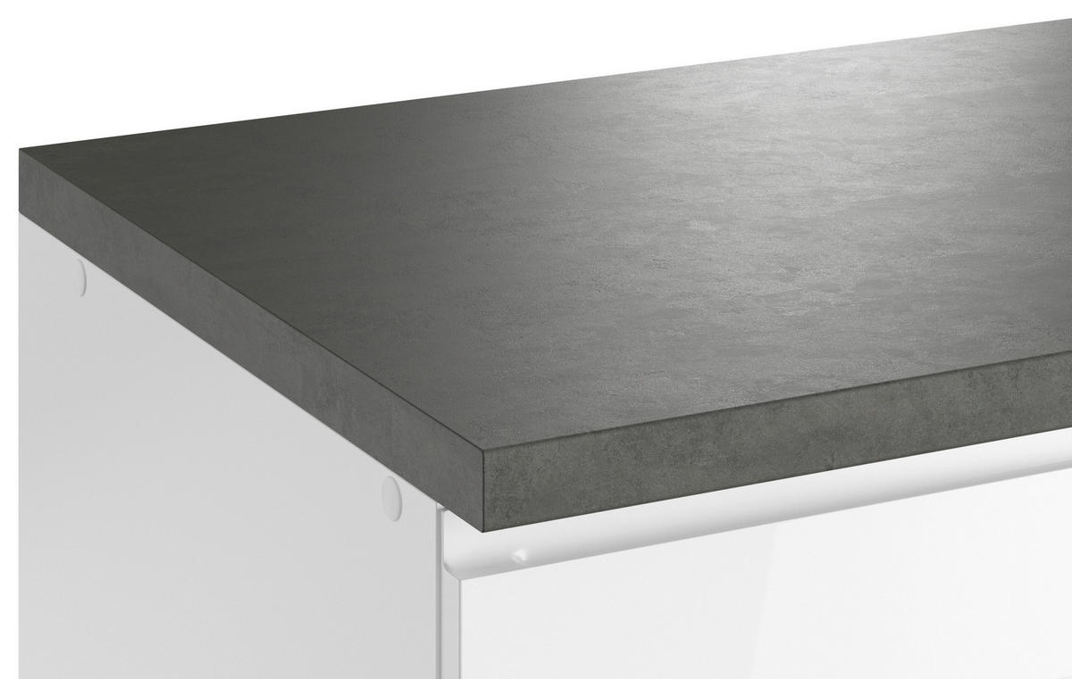 KÜCHENBLOCK 360 cm   in Grau, Weiss, Weiss Hochglanz  - Weiss Hochglanz/Weiss, Lifestyle, Holzwerkstoff (360cm) - Held