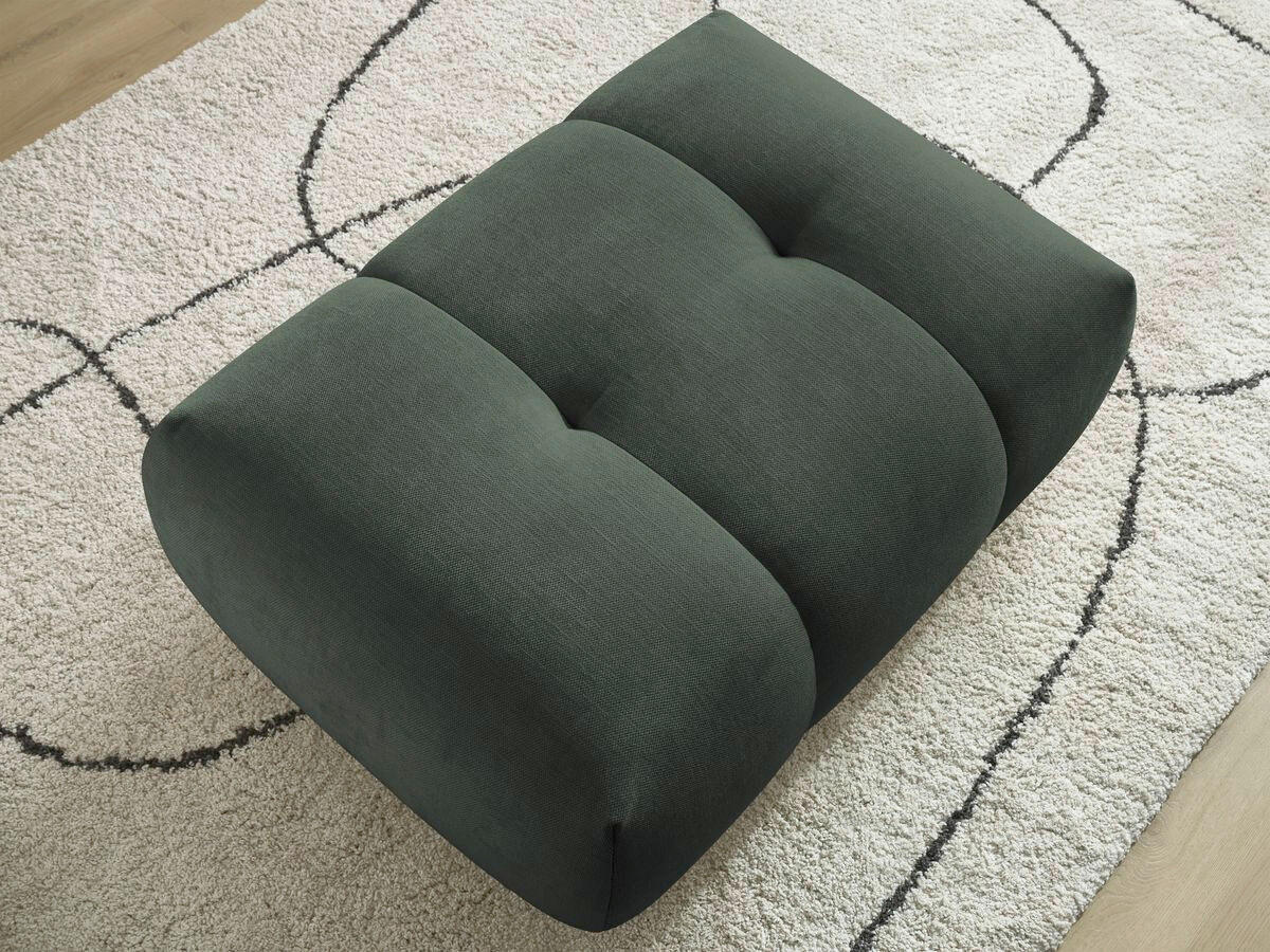 HOCKER FUJI  Leinenoptik Grün  - Schwarz/Grün, MODERN, Kunststoff/Textil (112/44/80cm)