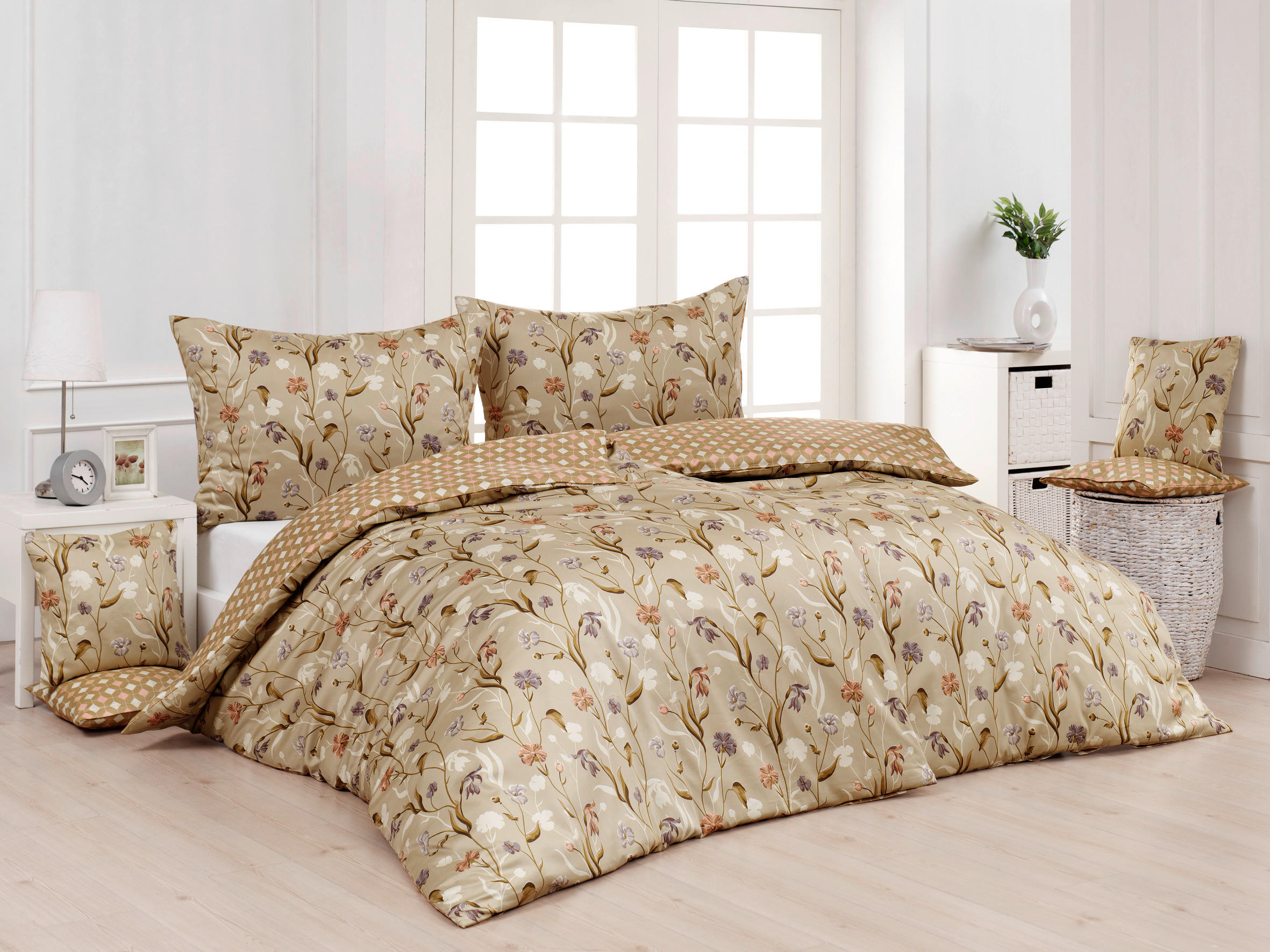 POSTEĽNÁ BIELIZEŇ, renforcé, hnedá, cappuccino, 140/200 cm - hnedá/cappuccino, Design, textil (140/200cm) - Matejovsky