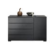 SIDEBOARD  120/77/40 cm 4 Schublade(n)  - Eiche dunkel/Anthrazit, Design, Glas/Holz (120/77/40cm) - Dieter Knoll