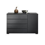 SIDEBOARD 120/77/40 cm - Eiche dunkel/Anthrazit, Design, Glas/Holz (120/77/40cm) - Dieter Knoll