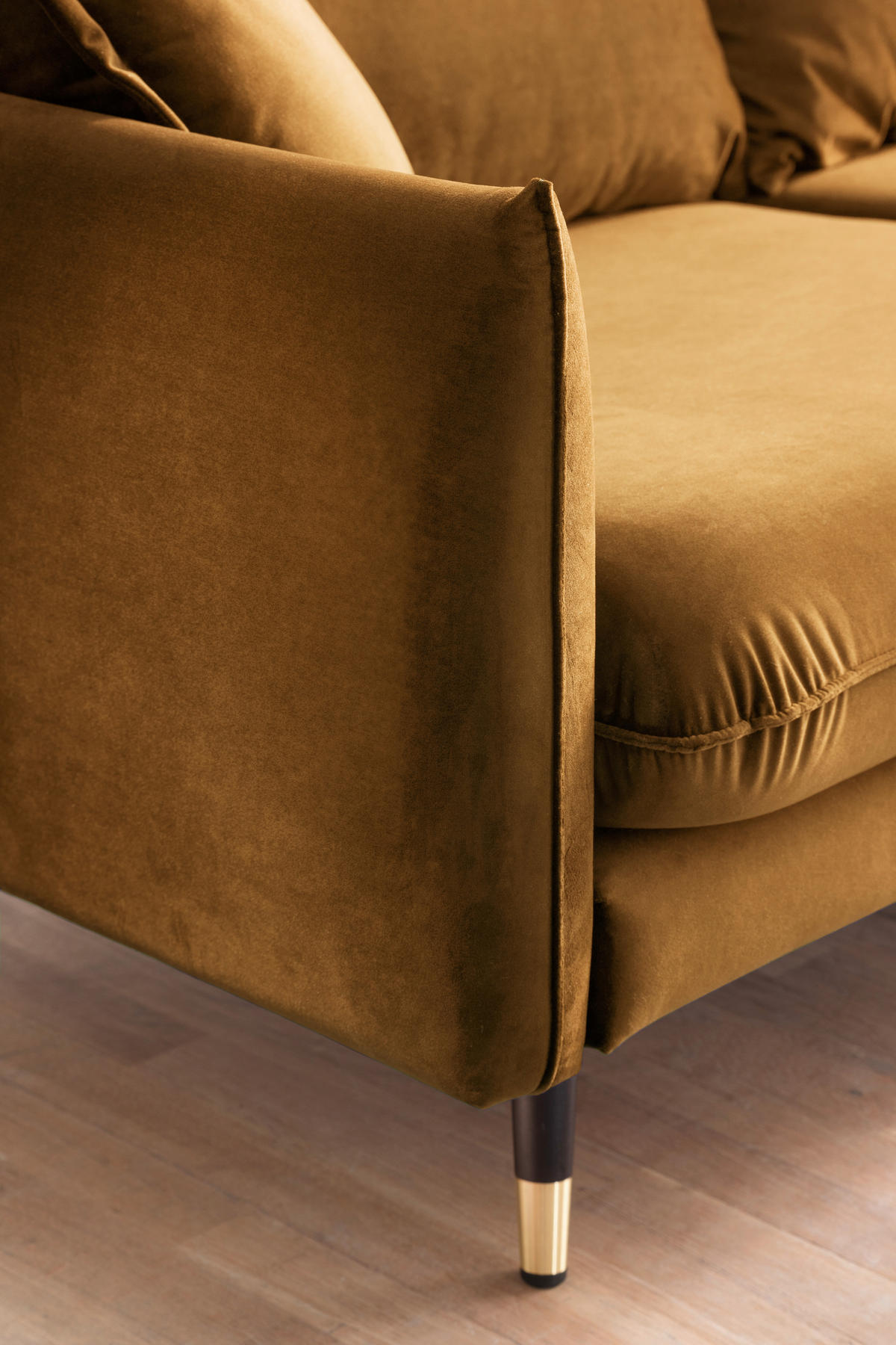 ECKSOFA Eckteil  ROSSANA-2S.REC Senfgelb  - Senfgelb, MODERN, Holz/Textil (258/160cm) - MID.YOU