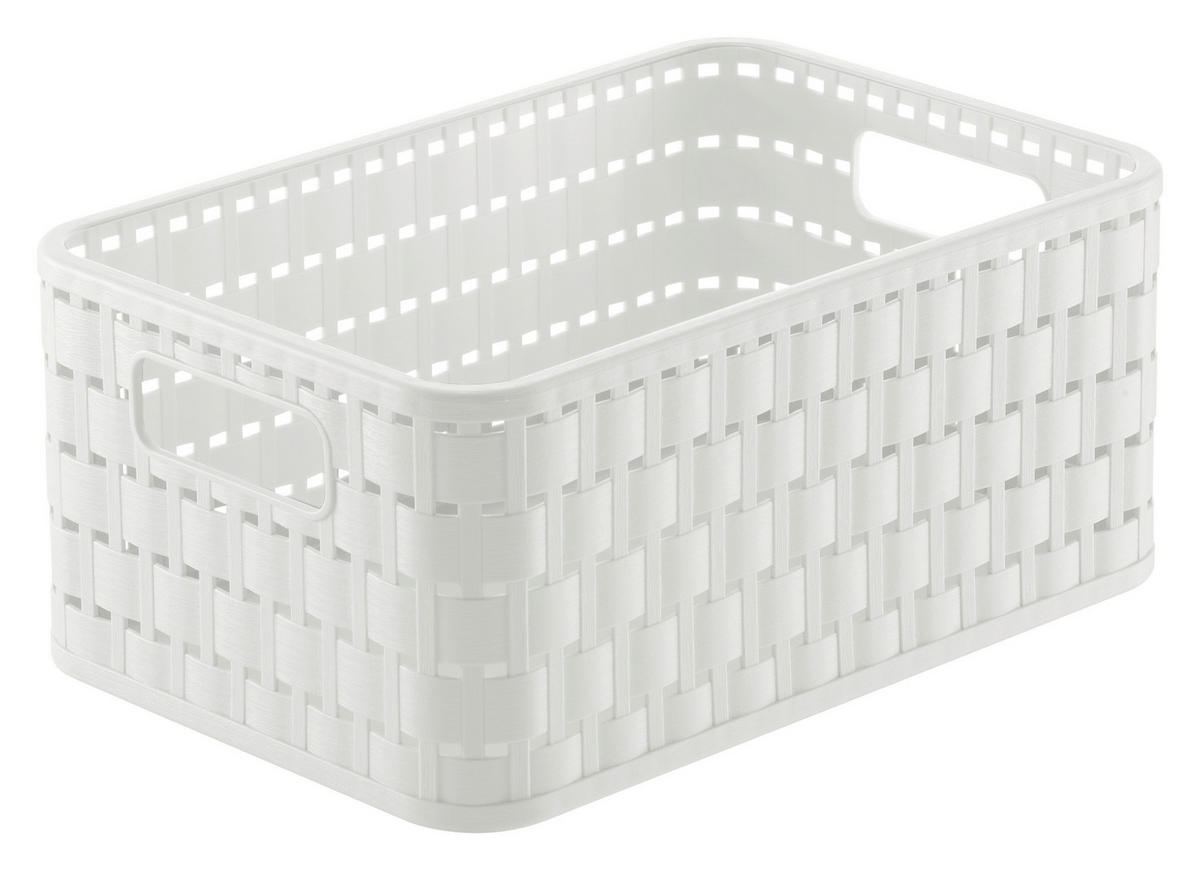 KOŠ bílá - bílá, Konvenční, plast (23,7/15,8/10,8cm) - Rotho