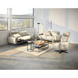 2,5-SITZER in Leder Creme  - Creme/Schwarz, Design, Leder/Metall (200/102/92cm) - Johann Jakob