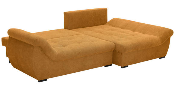 ECKSOFA Senfgelb Flachgewebe - Senfgelb/Schwarz, Design, Kunststoff/Textil (278/175cm) - Xora