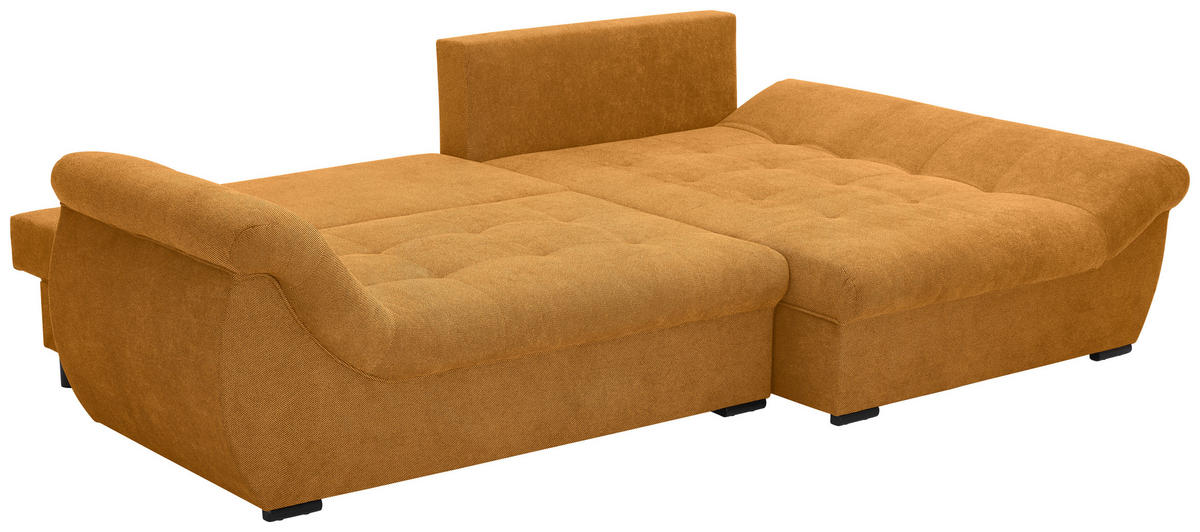 ECKSOFA Senfgelb Flachgewebe  - Senfgelb/Schwarz, Design, Kunststoff/Textil (278/175cm) - Xora