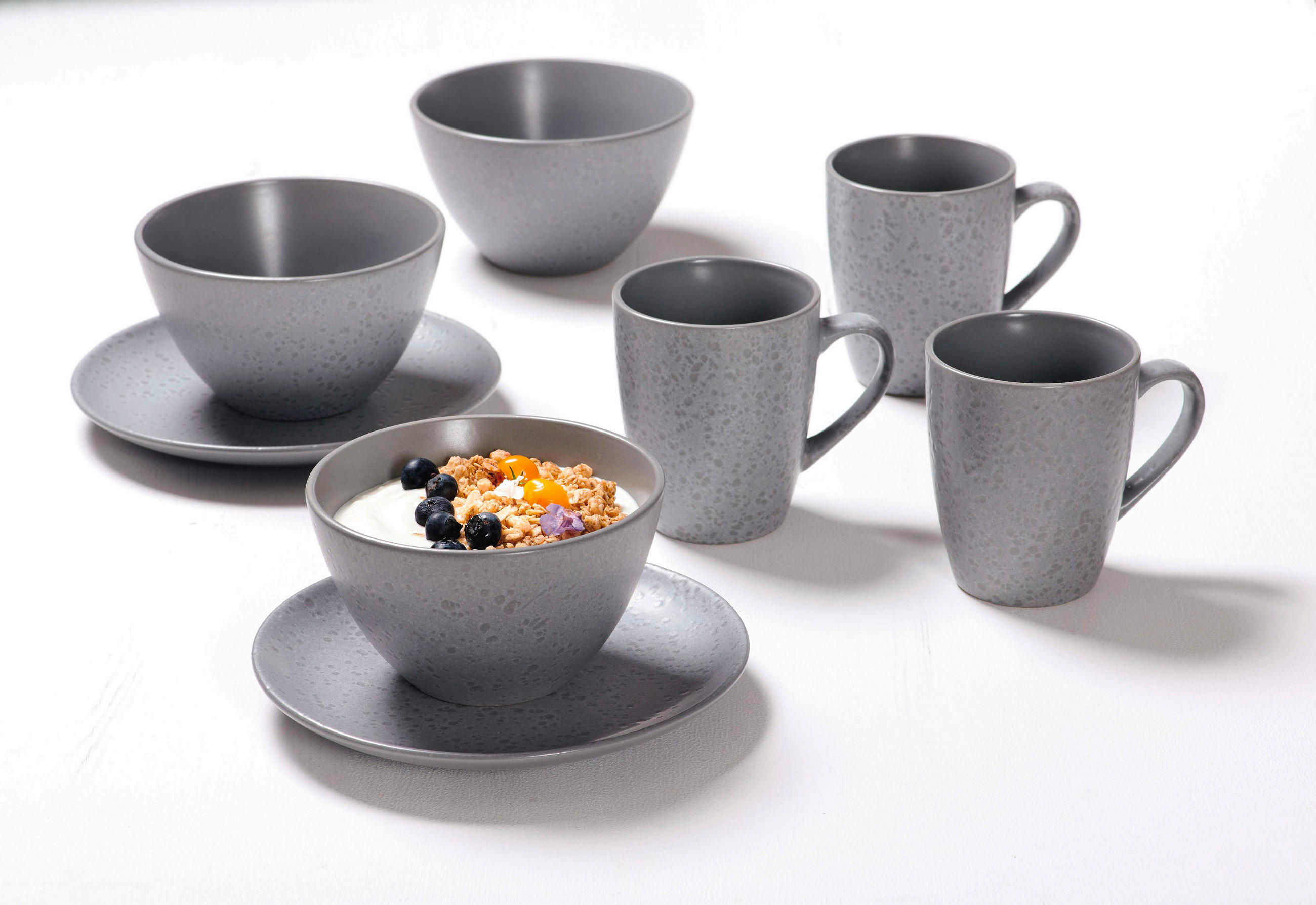 FRÜHSTÜCKSSET KITWE  - Grau, Trend, Keramik (26/24/24cm) - Ritzenhoff Breker