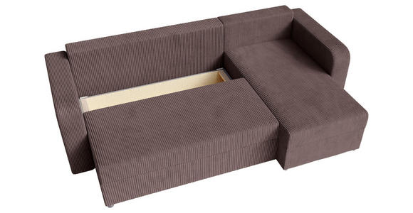 ECKSOFA  in Cord Braun  - Schwarz/Braun, KONVENTIONELL, Kunststoff/Textil (238/144cm) - Carryhome