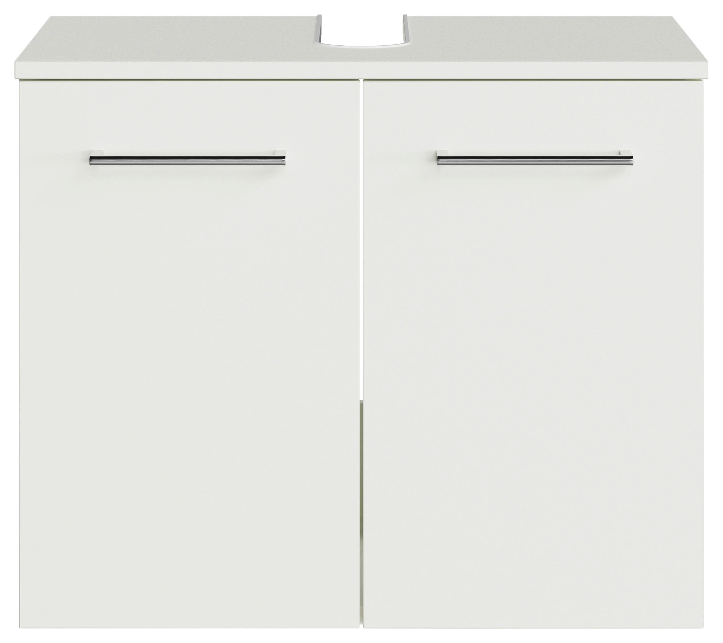 WASCHBECKENUNTERSCHRANK 60/49,8/38,3 cm  - Chromfarben/Weiß, KONVENTIONELL, Holzwerkstoff/Metall (60/49,8/38,3cm) - Sadena