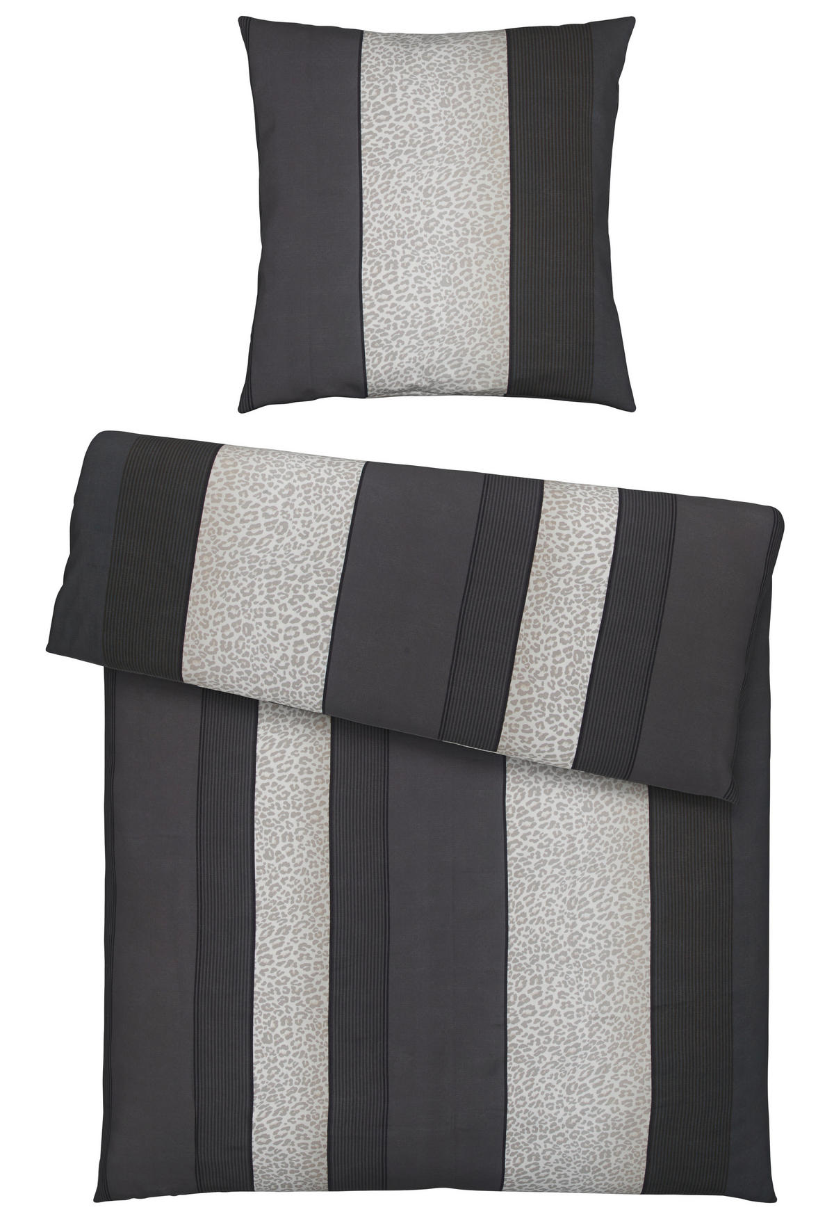 BETTWÄSCHESET Satin 160/210 cm  50 cm/70 cm  - Anthrazit, Textil (160/210cm) - Dieter Knoll