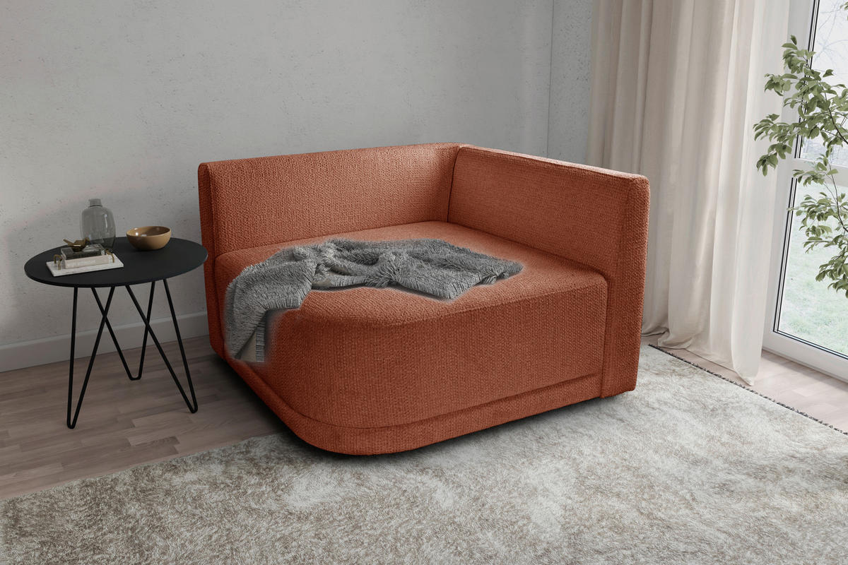 SOFA ZURI in Struktur Rostfarben  - Rostfarben/Creme, Trend, Kunststoff/Textil (110/75/115cm) - Livetastic
