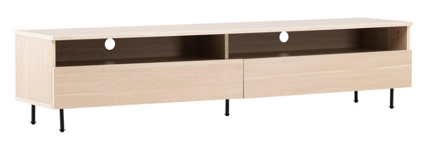 Livetastic Lowboard Weiß, Eiche 180x40x40 cm