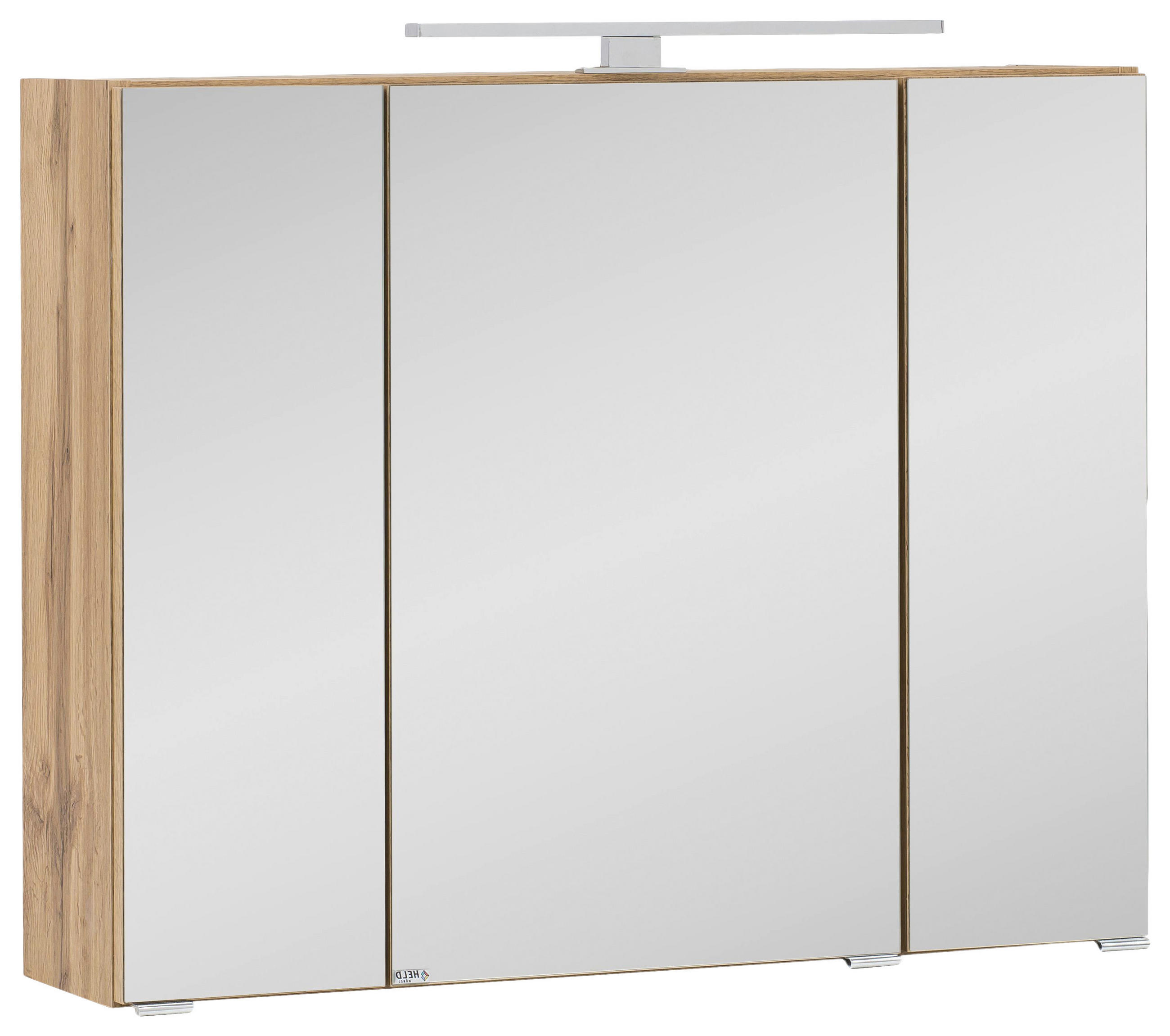 SPIEGELSCHRANK 80/64/20 cm  - Chromfarben/Eichefarben, KONVENTIONELL, Glas/Holzwerkstoff (80/64/20cm) - Held
