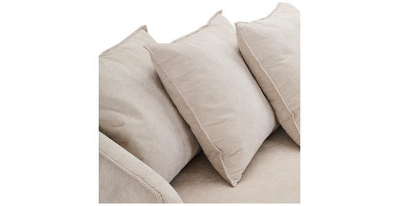 ECKSOFA Beige Chenille  inkl. Rückenkissen, Rücken echt  - Beige/Buchefarben, KONVENTIONELL, Holz/Textil (276/162cm) - Carryhome