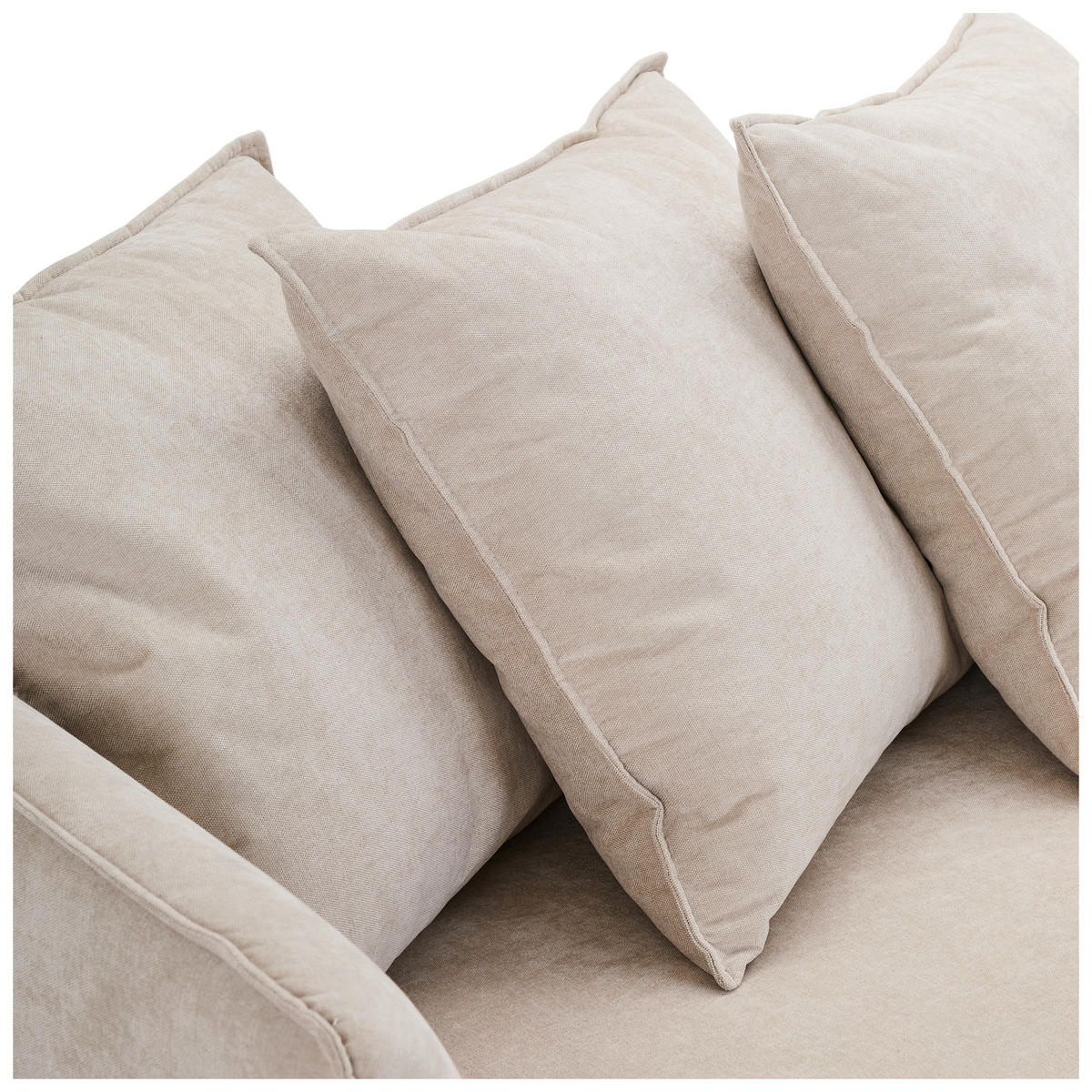 ECKSOFA Beige Chenille  - Beige/Buchefarben, KONVENTIONELL, Holz/Textil (276/162cm) - Carryhome