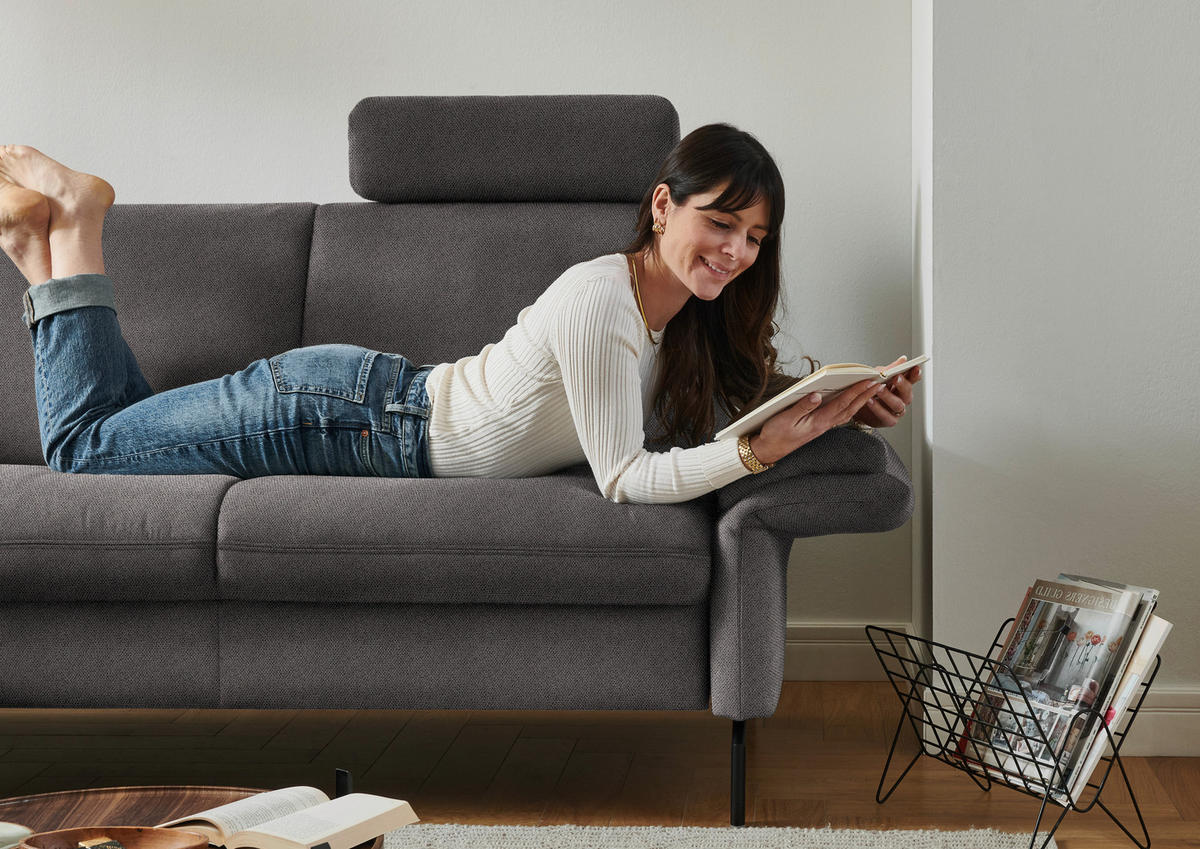 ECKSOFA in Flachgewebe Dunkelbraun  - Dunkelbraun/Schwarz, Konventionell, Textil/Metall (190/241cm) - Beldomo Comfort