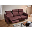 TRAPEZSOFA in Echtleder Bordeaux  - Bordeaux/Schwarz, KONVENTIONELL, Leder/Metall (221/103/95cm) - Dieter Knoll