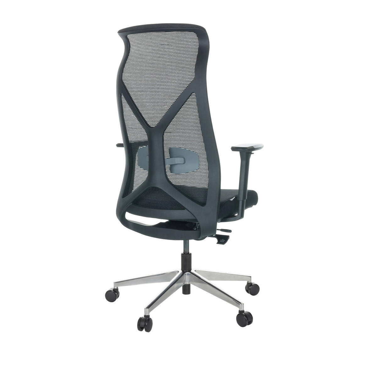 DREHSTUHL Schwarz  - Silberfarben/Schwarz, Basics, Kunststoff/Textil (69/119-128/60cm) - MID.YOU